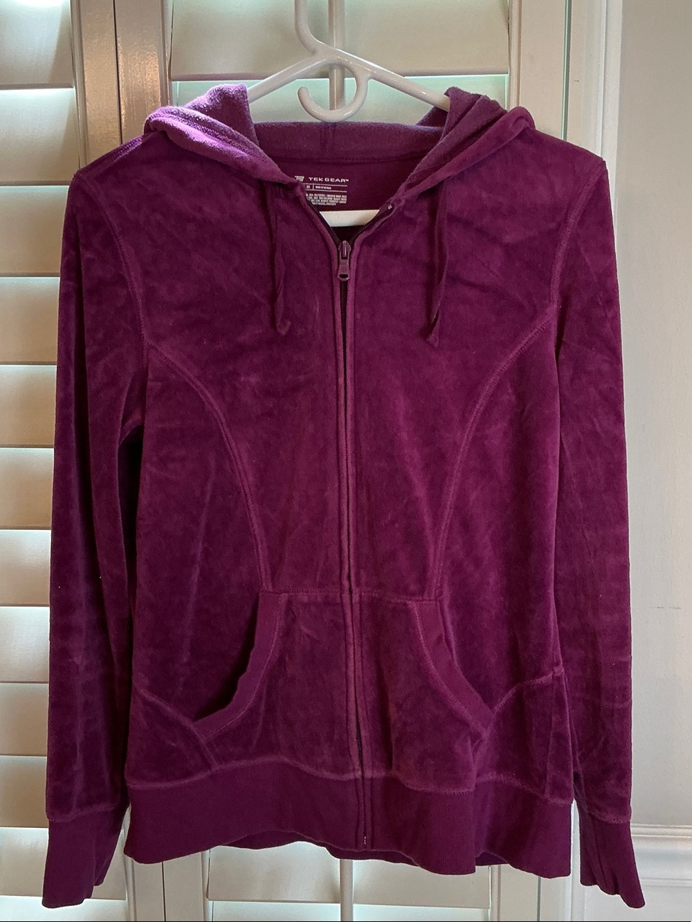 tek gear Plush Zip-Up Hoodie Jacket - Plum